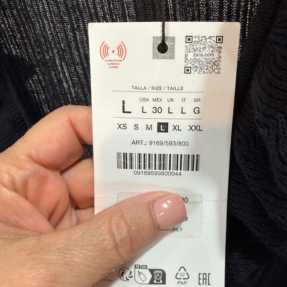 Zara Black Ruffle-Front Knit Top - Picture 6 of 8